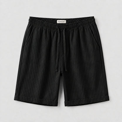 Onyx Lyocell Striped Shorts
