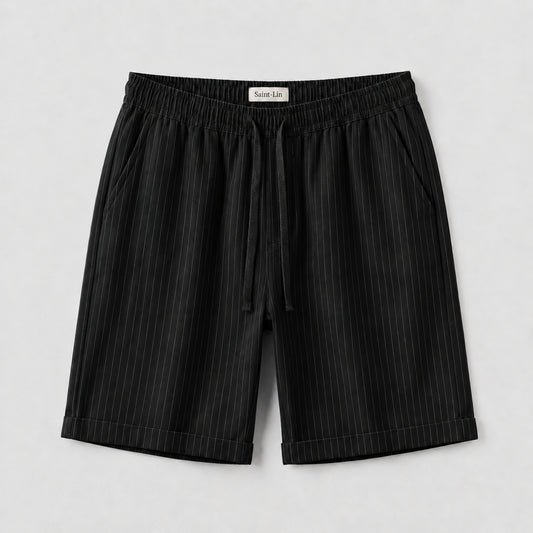 Onyx Lyocell Striped Shorts