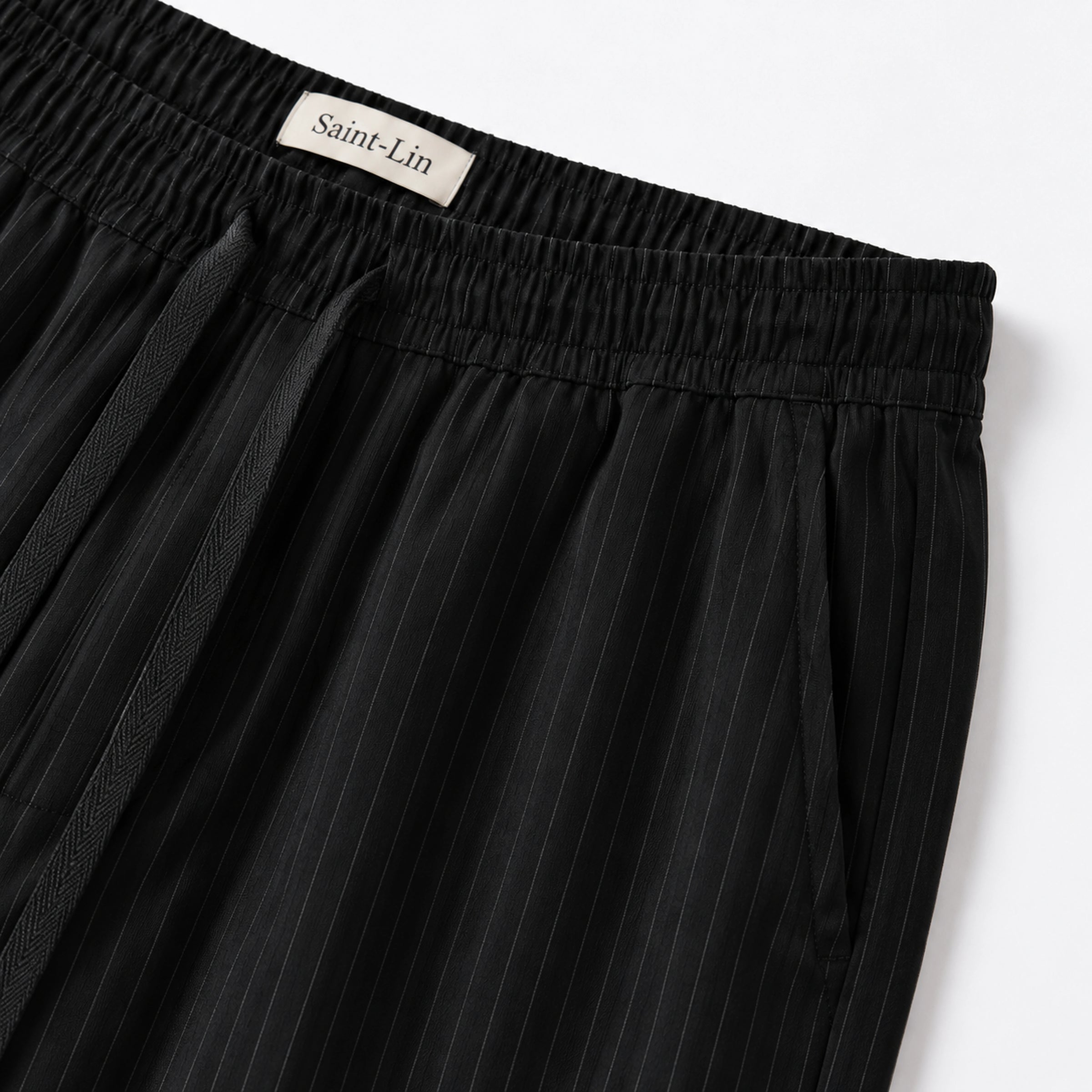 Onyx Lyocell Striped Shorts