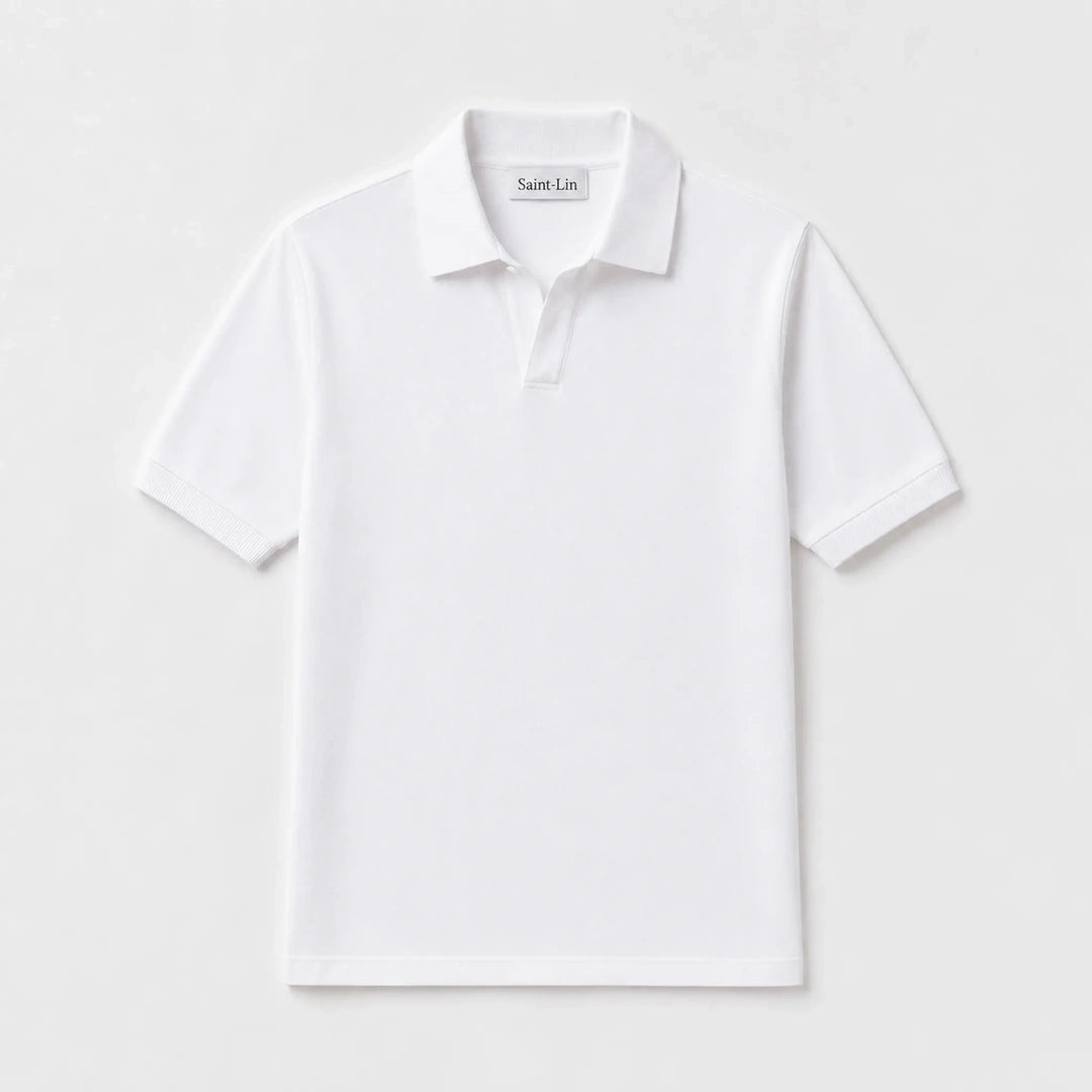 Ivory Merino Knit Polo