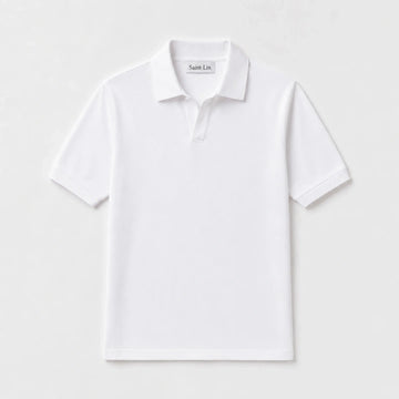 Ivory Merino Knit Polo