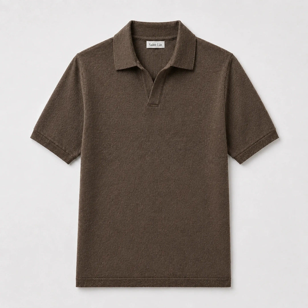 Camel Merino Knit Polo