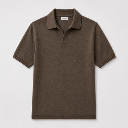 Camel Merino Knit Polo