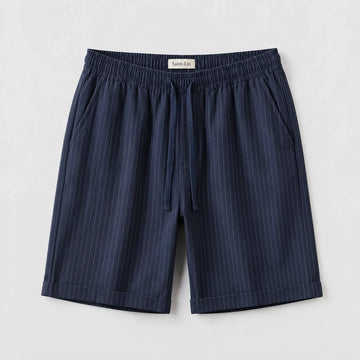 Azure Lyocell Striped Shorts