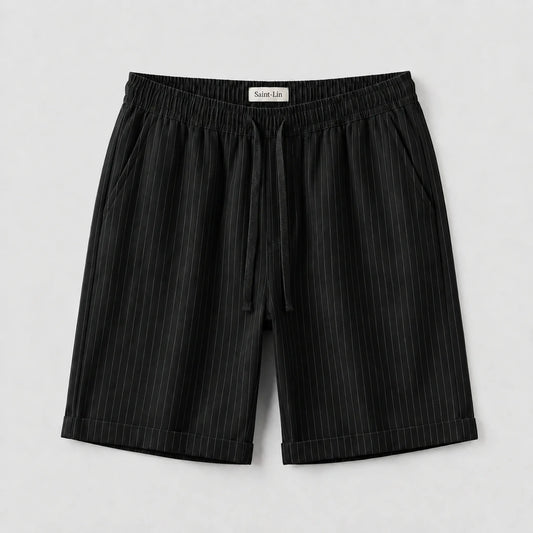 Onyx Lyocell-Streifen-Shorts