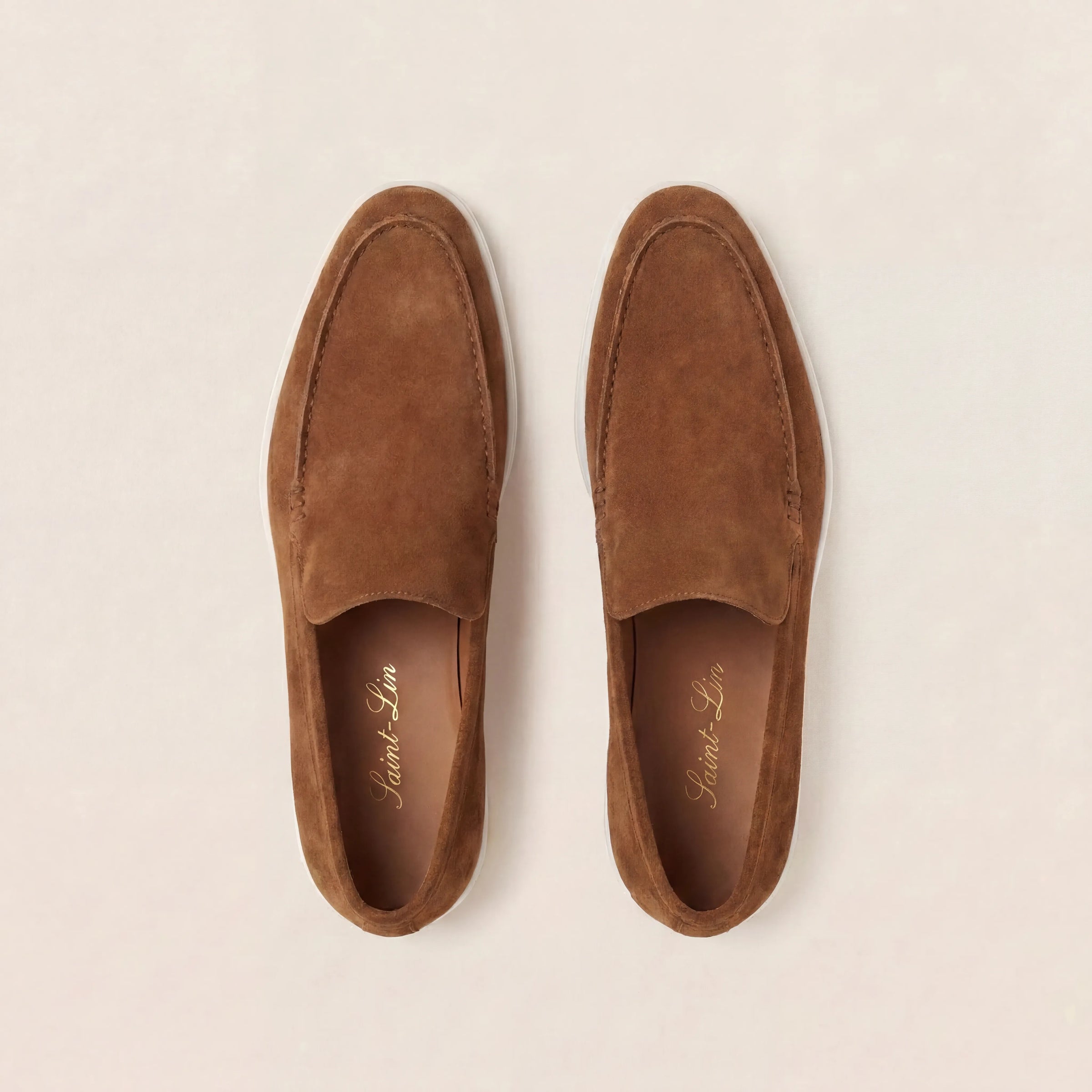 Camel Suede High Loafers