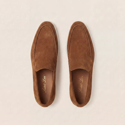 Camel Suede High Loafers