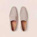 Stone Suede High Loafers