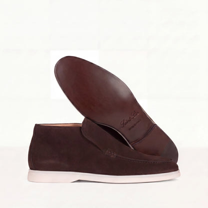 Chestnut Suede High Loafers