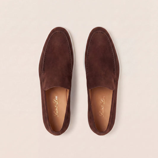 Chestnut Suede High Loafers