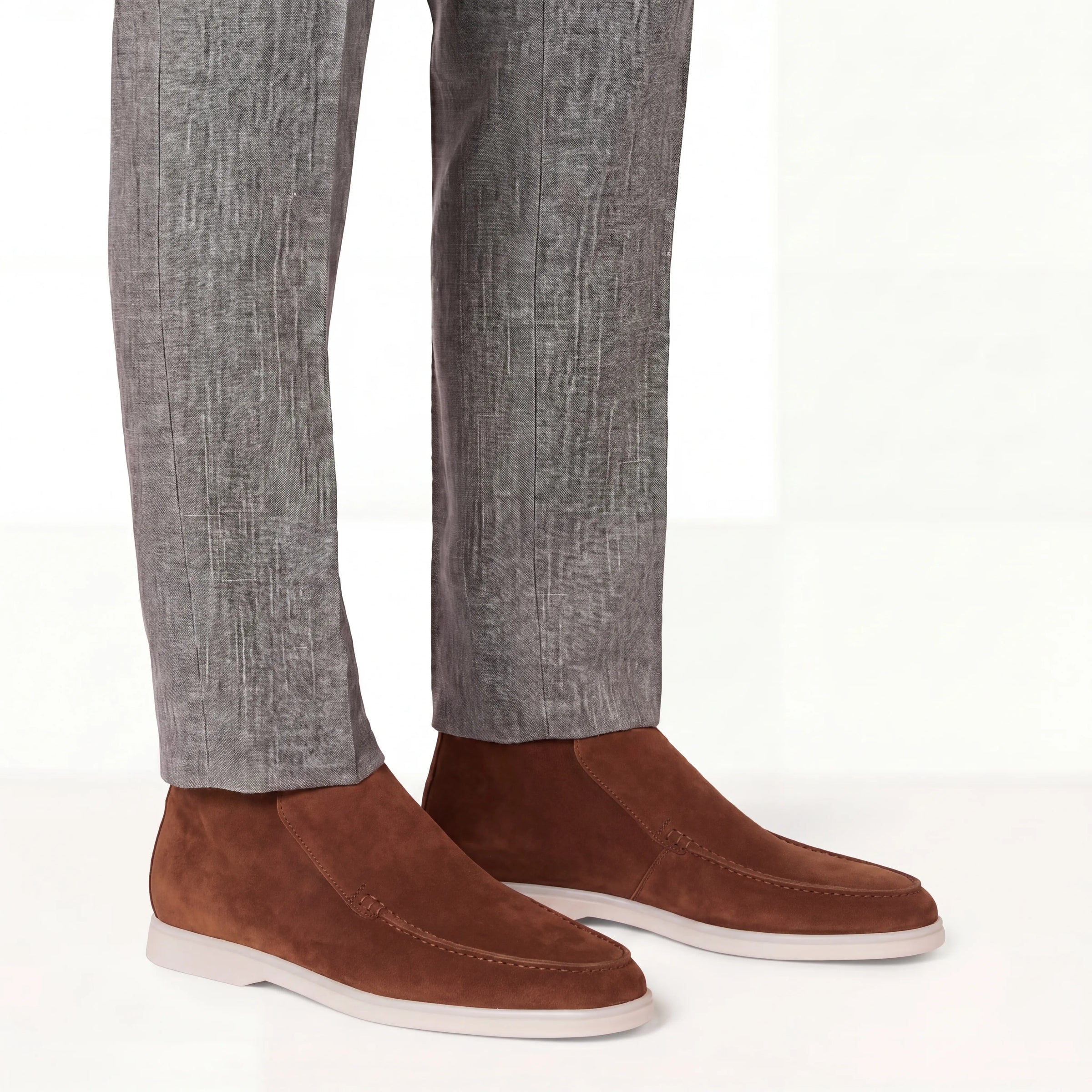 Chestnut Suede High Loafers