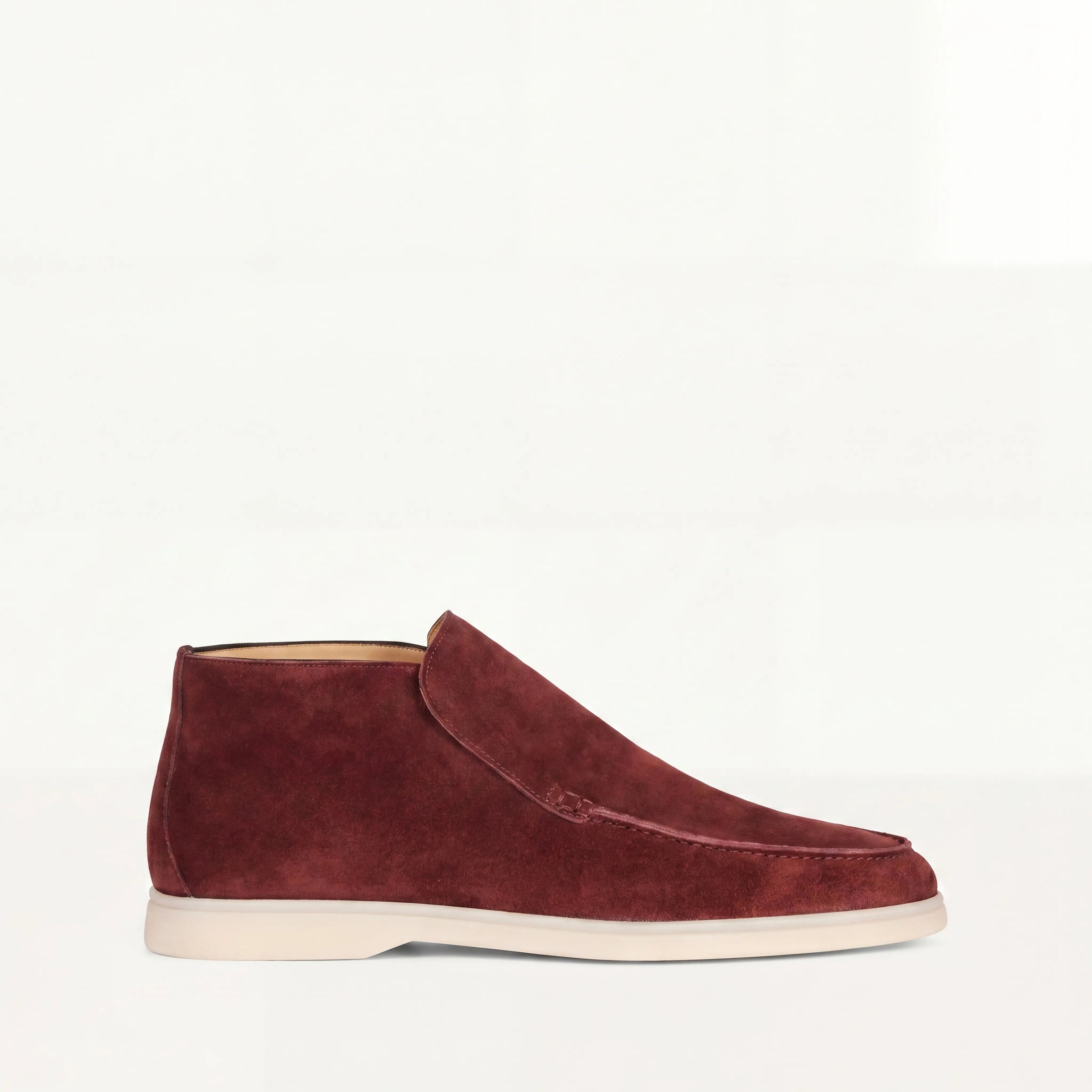 Bordeaux Suede High Loafers