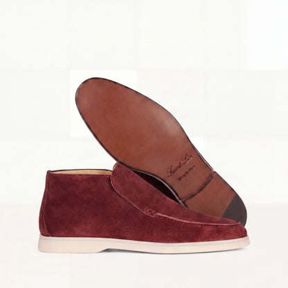 Bordeaux Suede High Loafers