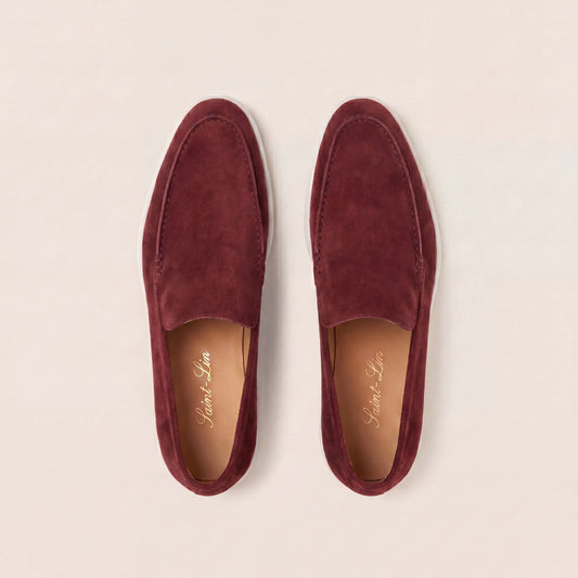 Bordeaux Suede High Loafers