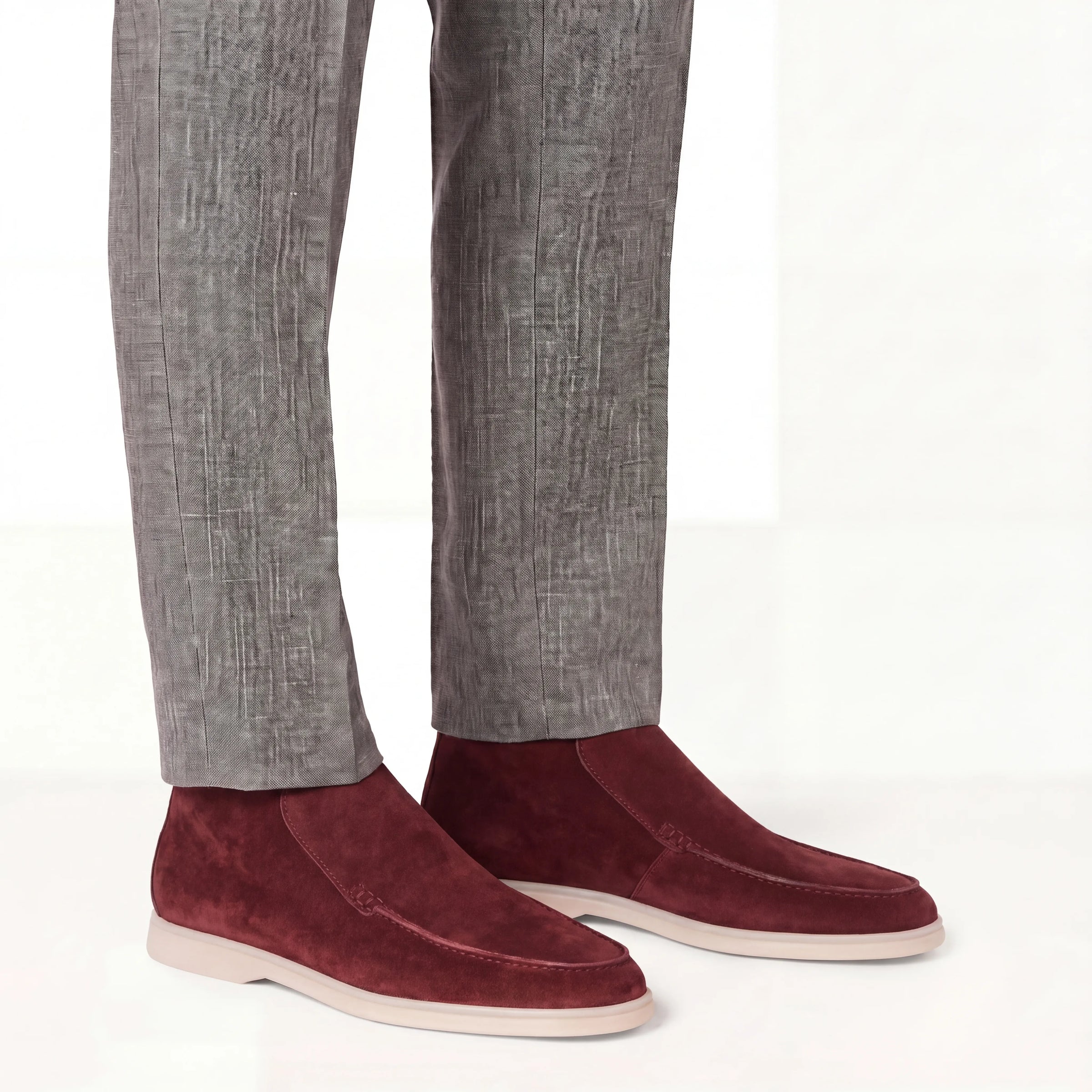 Bordeaux Suede High Loafers