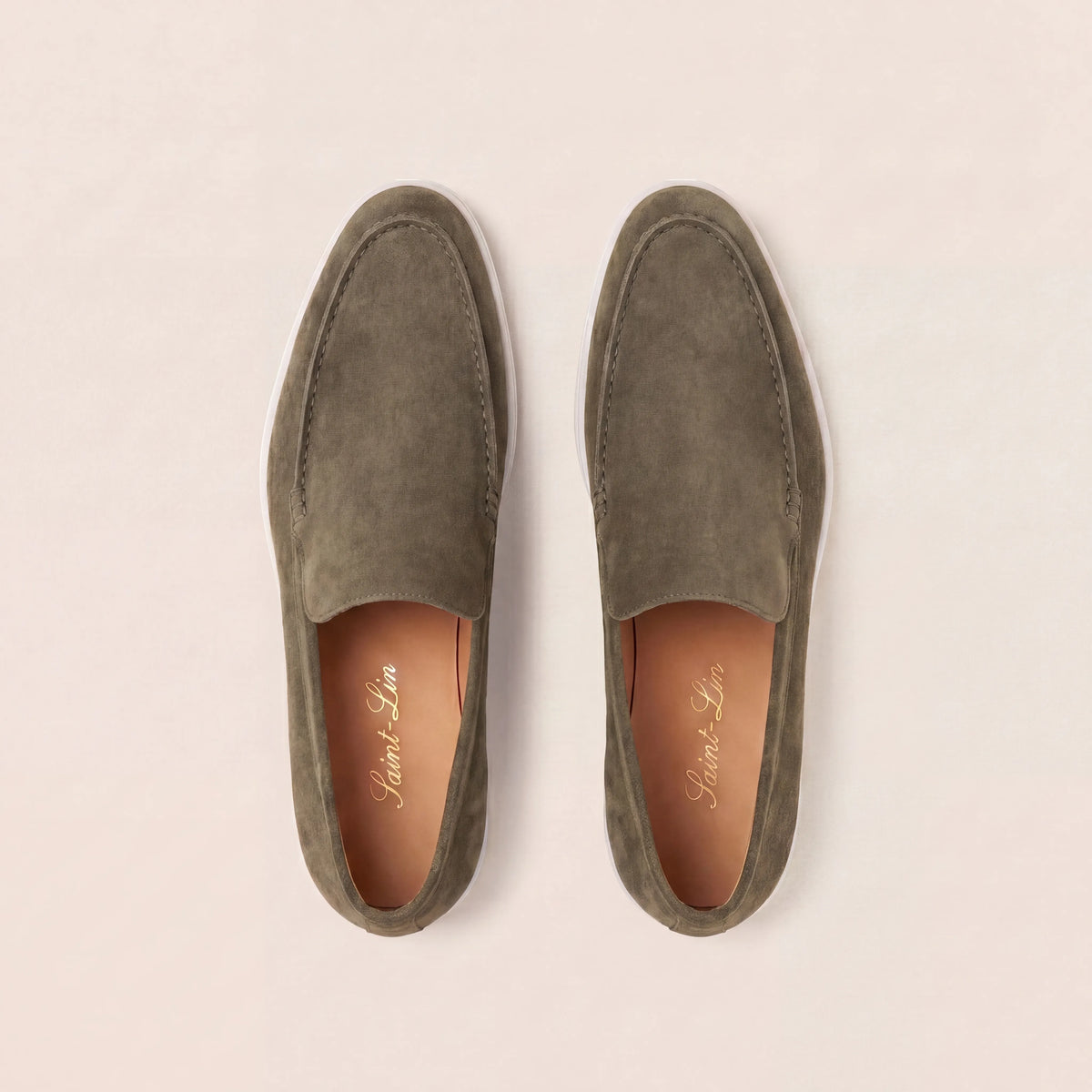 Olive Suede High Loafers