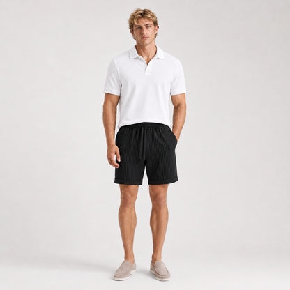 Onyx Lyocell Striped Shorts