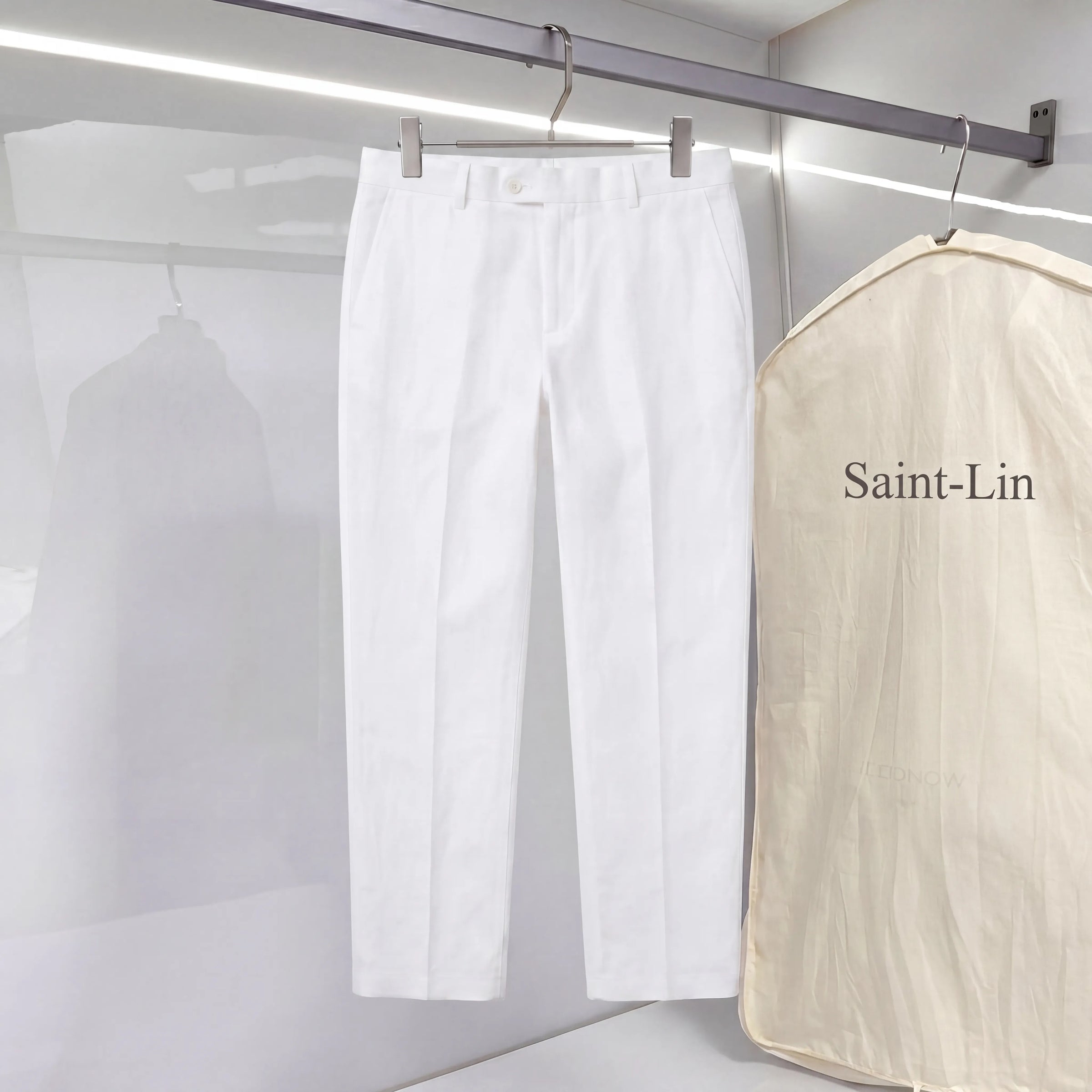 Ivory Portofino Linen Trousers
