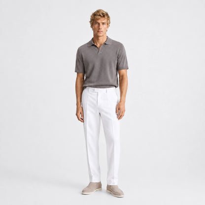 Ivory Portofino Linen Trousers
