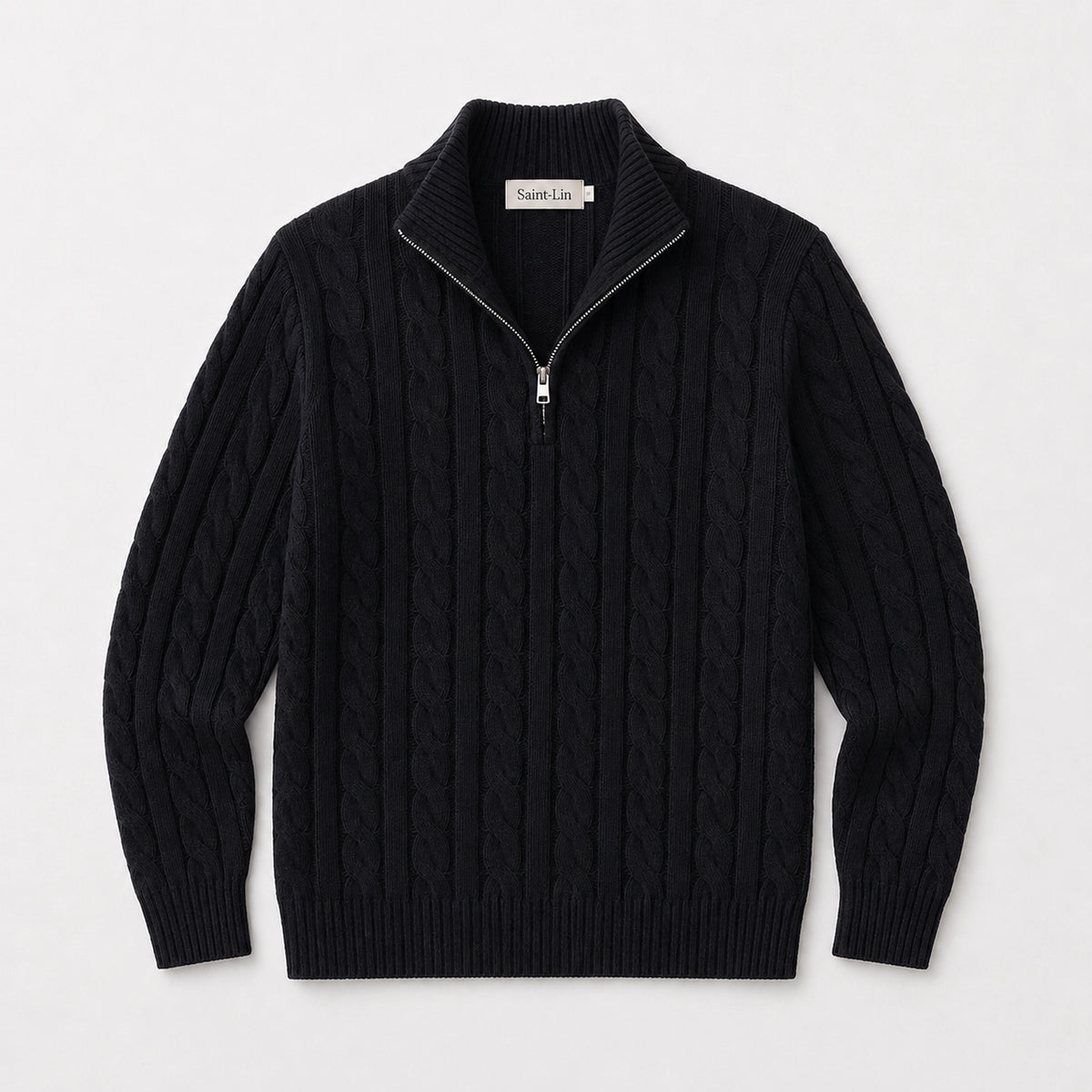 Onyx Merino Half-Zip Sweater