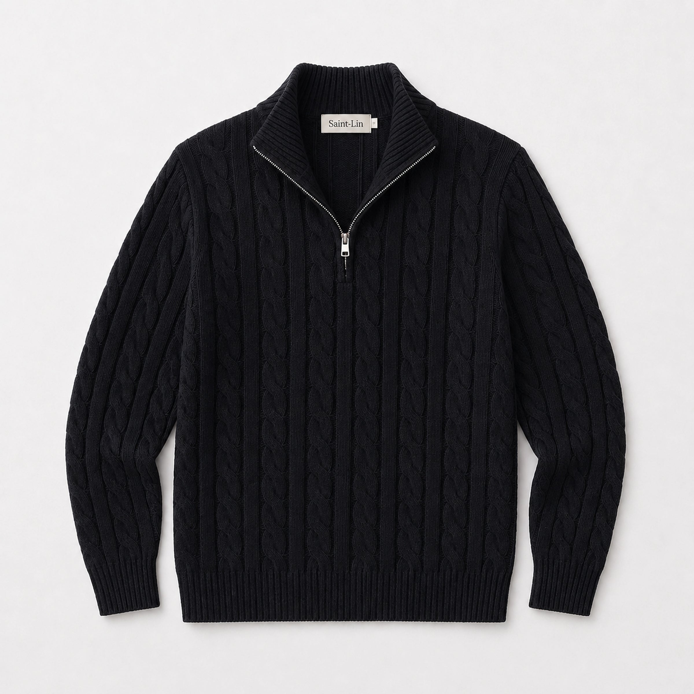 Onyx Merino Half-Zip Sweater