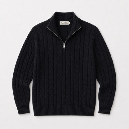 Onyx Merino Half-Zip Sweater