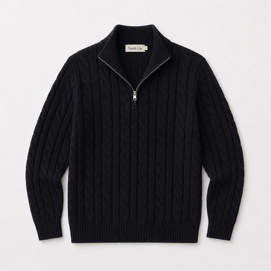 Onyx Merino Half-Zip Sweater