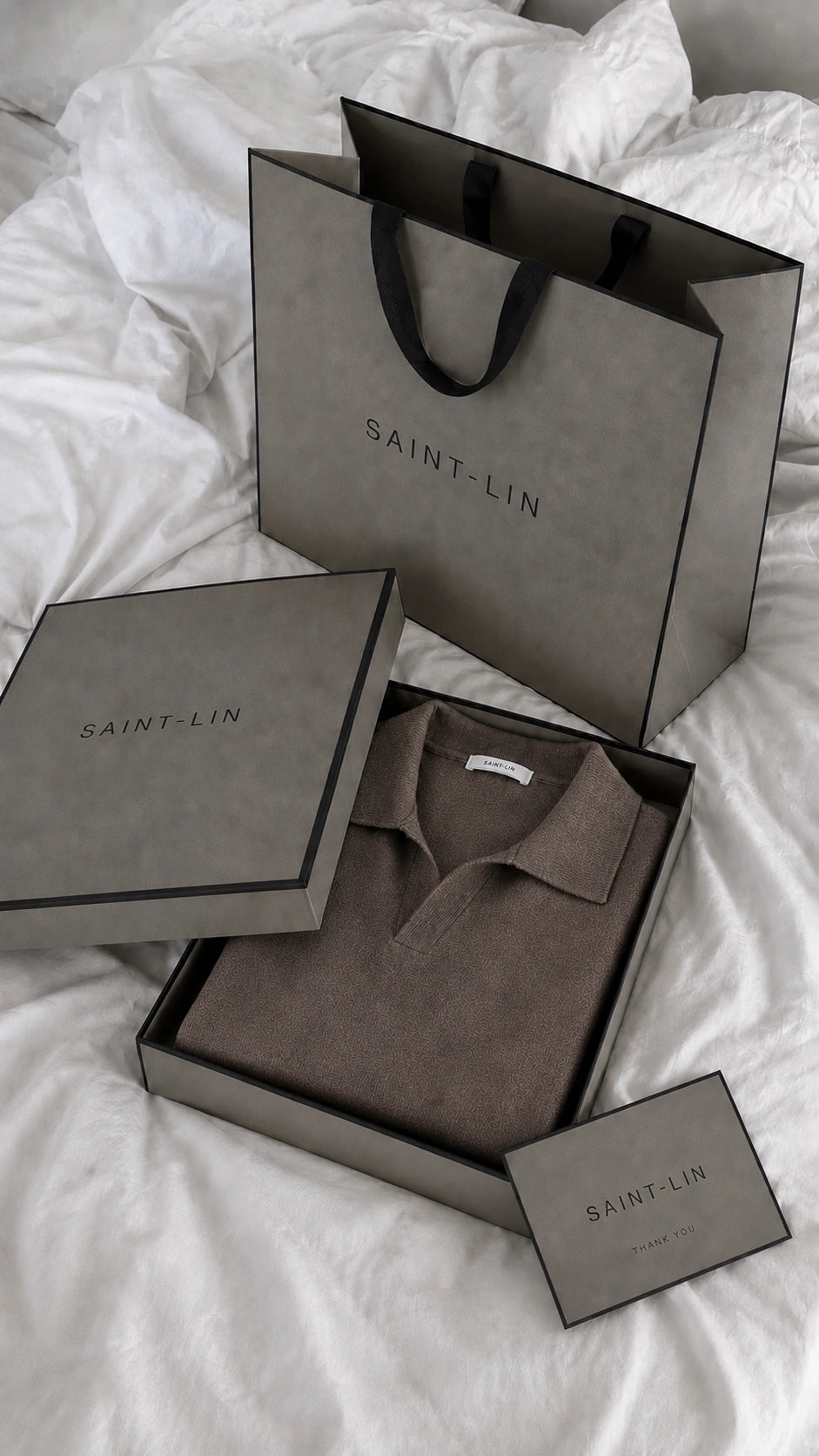 Gray Merino polo shirt