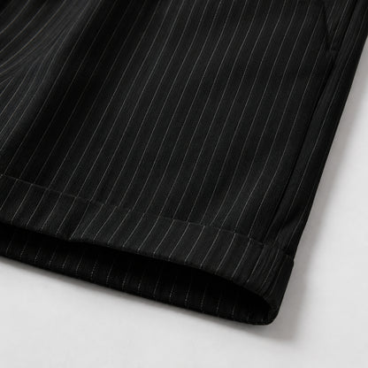 Onyx Lyocell Striped Shorts