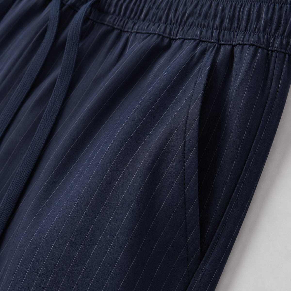 Azure Lyocell Striped Shorts